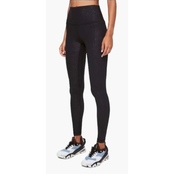 Lululemon Align Pant 28" Polar Shift Emboss Black Women's Size 6 Very RARE Nulu - Picture 1 of 14